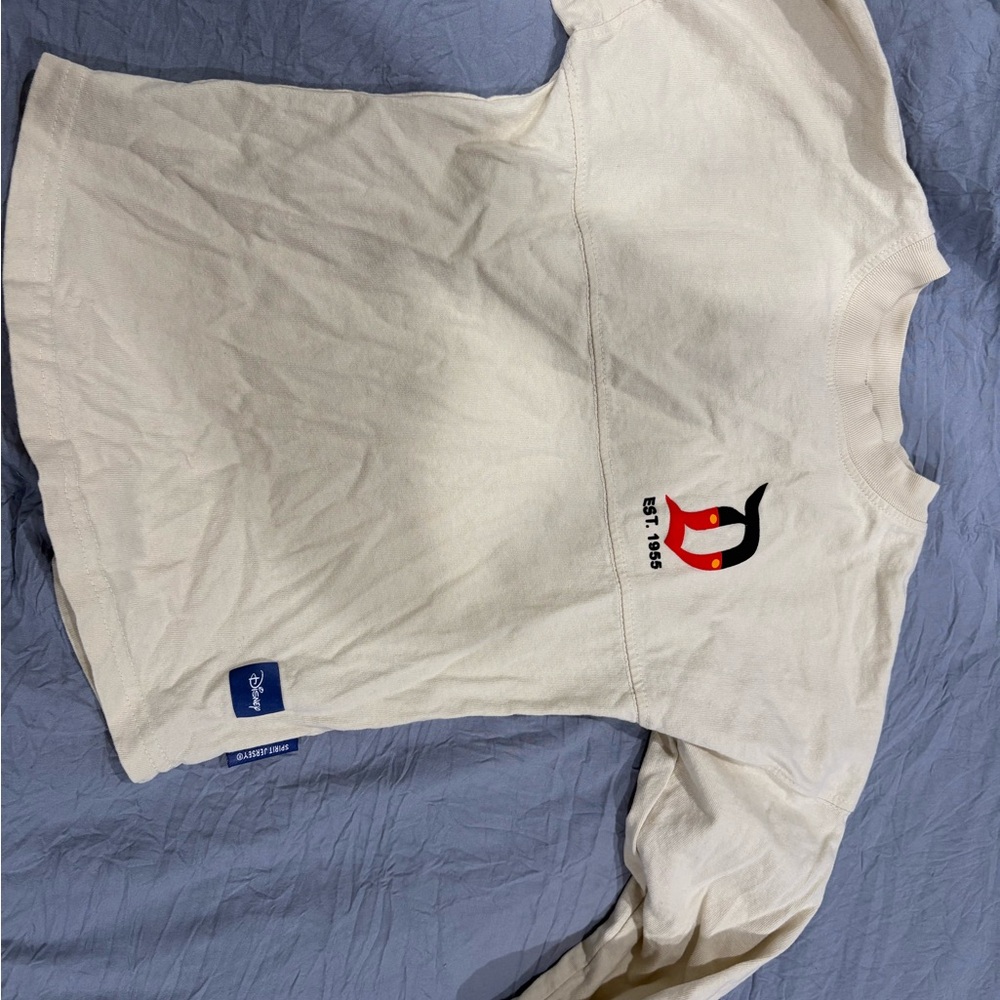 Disneyland jersey -Cream Long Sleeve with Red and Black Logo with all the charac